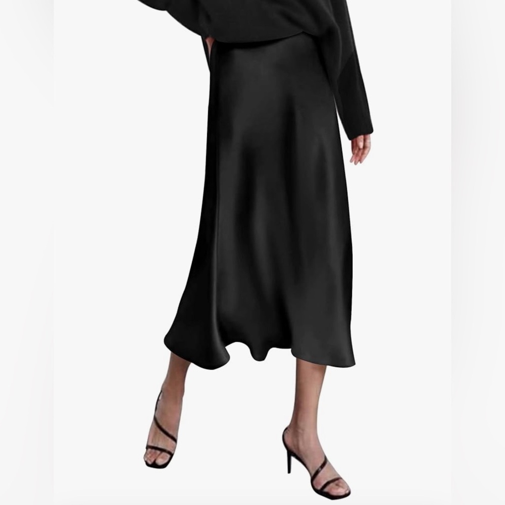 Zeagoo Classic Black Midi Skirt